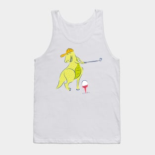 Happy Golfing Dinosaur Tank Top